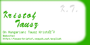 kristof tausz business card